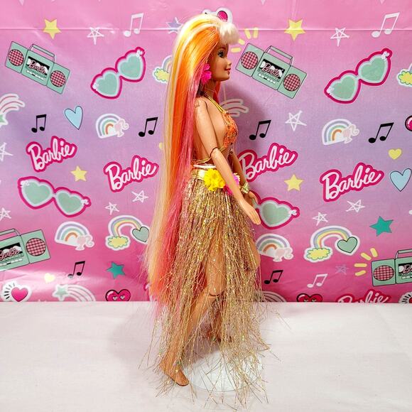 Hula Hair Barbie Doll in Grass Skirt Bikini 1996 Mattel #17047 - Picture 3 of 7